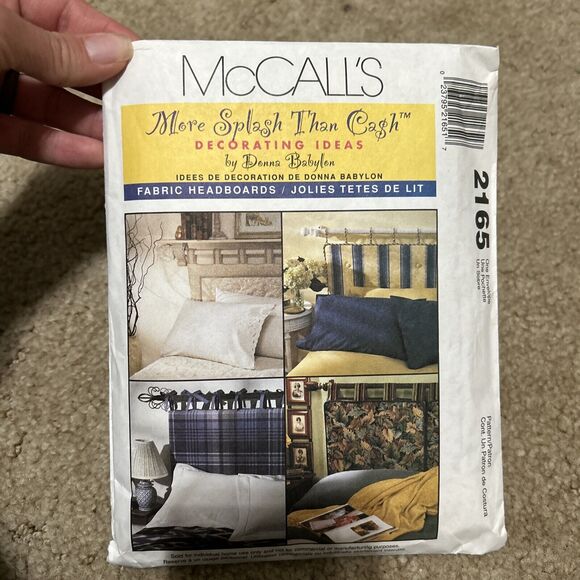 VINTAGE MCCALLS PATTERN 2165 FABRIC HEADBOARDS DECORATING DONNA BABYLON UNCUT - Picture 3 of 3
